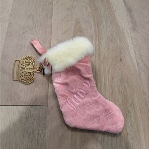 Vintage Juicy Couture Pink Christmas Stocking 9 inches Long